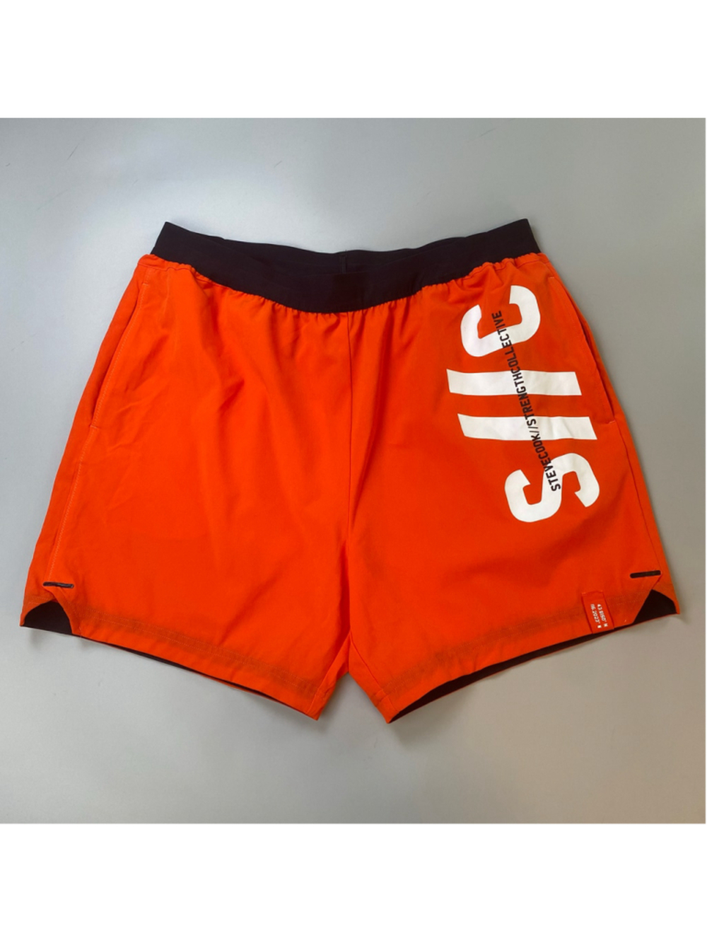 Gymshark Steve Cook Shorts XL Orange Black Athletic Strength Weightlift Collab